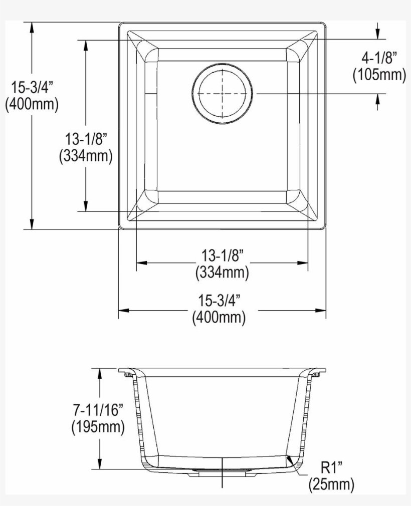 Elkay Quartz Luxe 15 3/4" X 15 3/4" - Elkay Quartz Luxe 16" X 16" Top Mount Bar Sink, transparent png