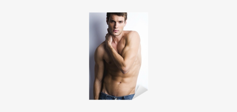 Handsome Muscular Guy With Naked Torso Sticker • Pixers® - Barechestedness, transparent png