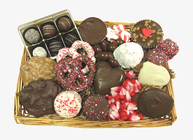 A Wicker Basket Filled With Your Valentine's Favorite - Candy, transparent png