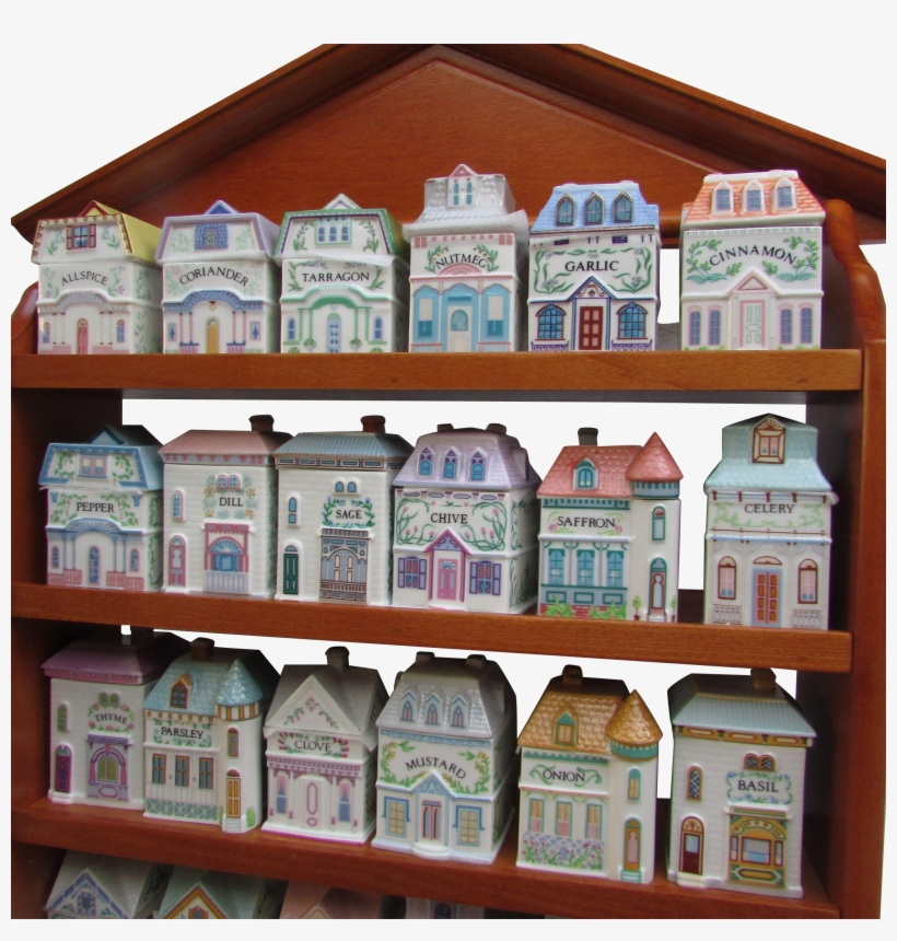 Lenox Spice House Village With 24 Victorian Houses - Shelf, transparent png