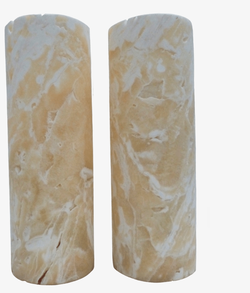 Lámpara De Mesilla Con Forma Cilíndrica De Color Blanco - Wood, transparent png