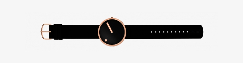 40 Mm Black/polished Rose Gold - Picto Black Dial Steel Mesh Band Medium Watch 43370-1020, transparent png
