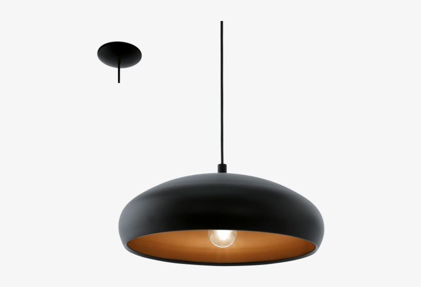 Colgante 1 Luz Mogano 1 Negro Interior Cobre Eglo - Suspension Noir Et Cuivre, transparent png