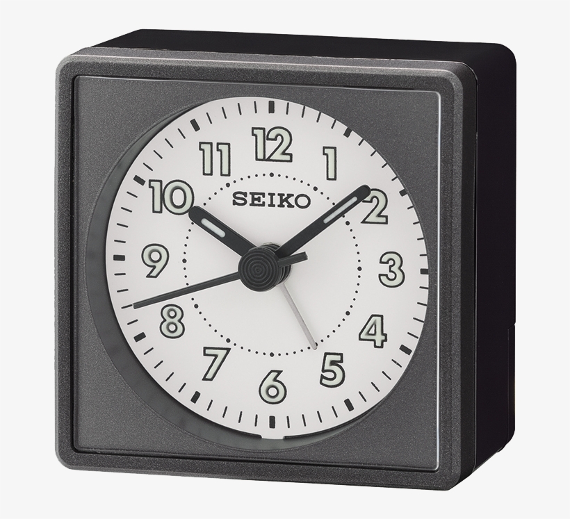 Reloj Seiko Despertador Qhe083j Cuadrado Negro Gris - Seiko Qhe083q Analogue Bedside Beep Alarm Clock, transparent png