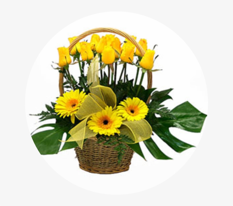 Canasta De Flores Amarillas, transparent png