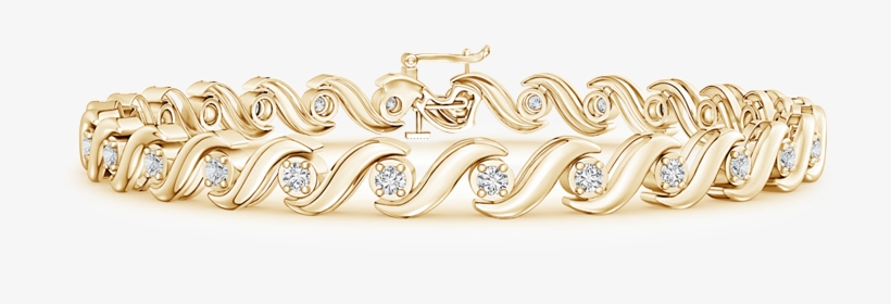 Lab Grown Diamond S Swirl Link Tennis Bracelet - Lab Grown Diamond S Swirl Link Tennis Bracelet In Rose, transparent png