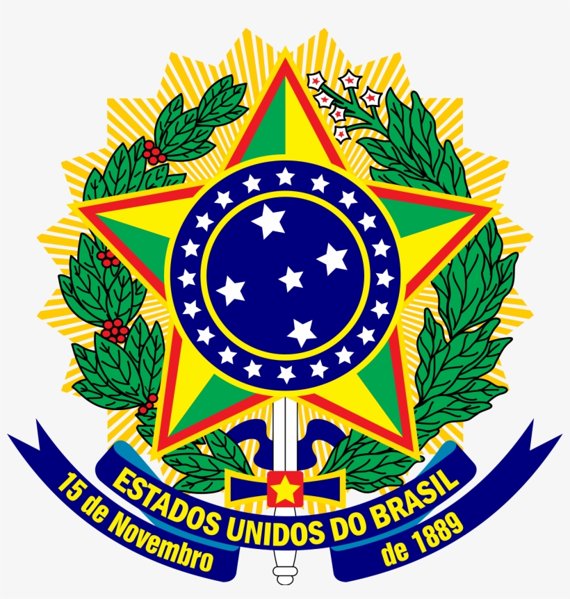 Brasão Dos Estados Unidos Do Brasil - Brazil Coat Of Arms, transparent png