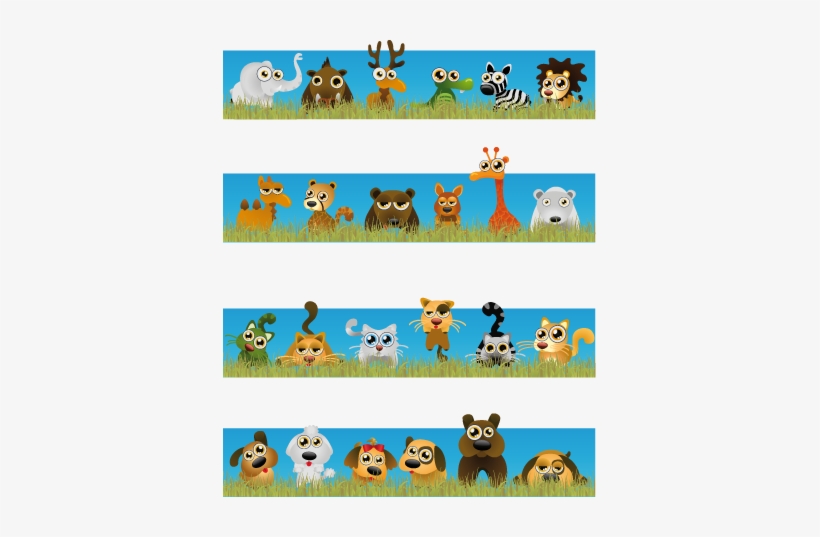 Autocolante Infantil Azulejo Animais Safari - Cenefas De Animales De La Selva, transparent png