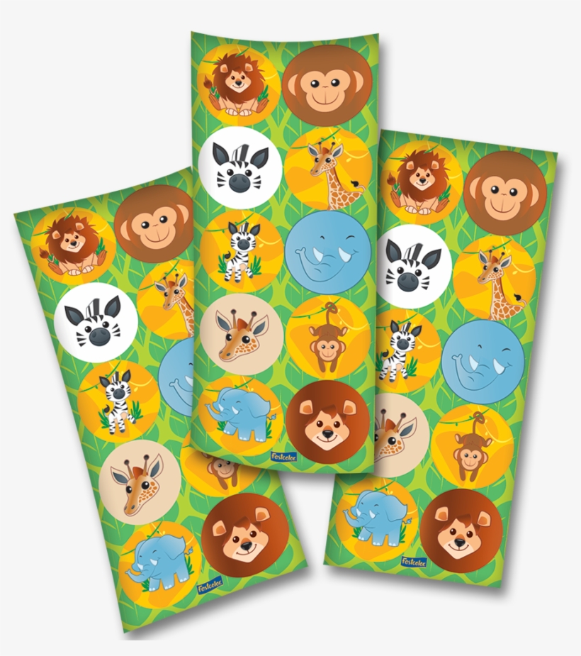 Adesivo Redondo Zoo - Prato Para Festa Temática Zoo - 8 Unidades, transparent png
