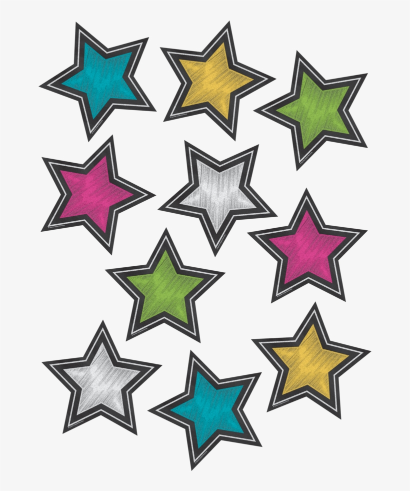 Tcr3550 Chalkboard Brights Stars Accents Image - Chalkboard Brights Stars, transparent png