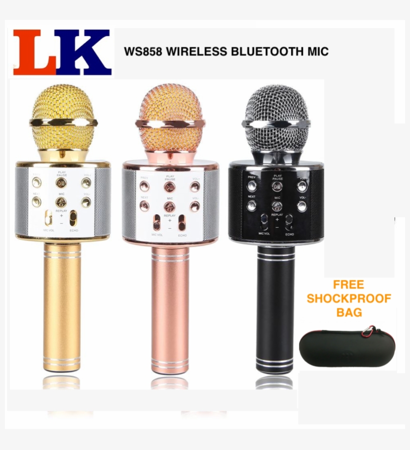 Wster Ws 858 Karaoke Mic Copy - Microphone Bluetooth - 801x819 PNG ...