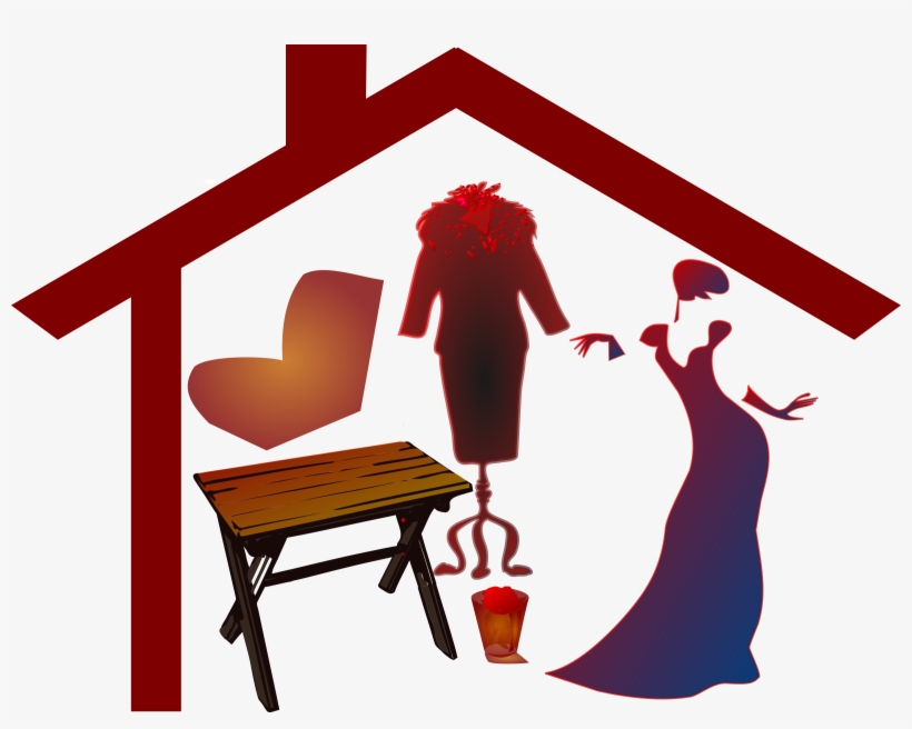 House Roof Bice Vintage Clip Art Royalty Free Library - Woman In Dress Silhouette, transparent png