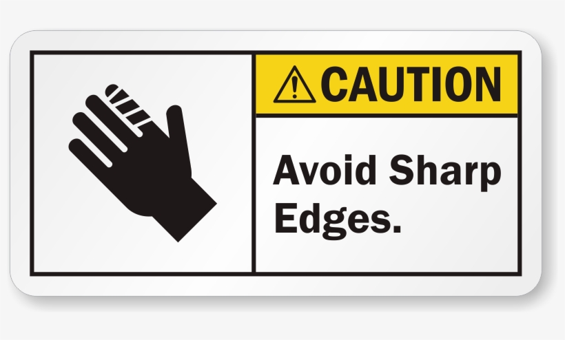 Avoid Sharp Edges Ansi Caution Label - Caution Equipment Starts Automatically, transparent png