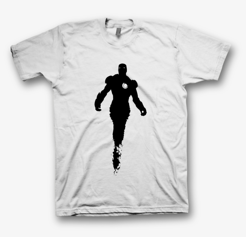 Camiseta Blanca Silueta Iron Man Vuelo - T Shirt, transparent png
