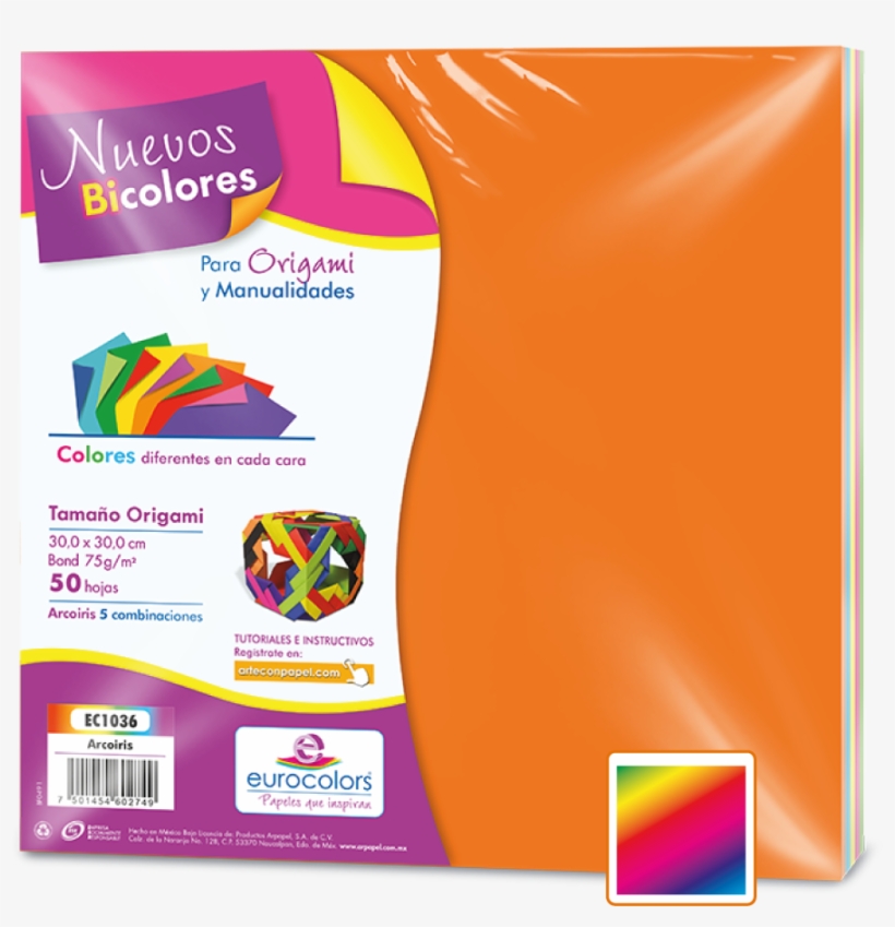 Paquete De 50 Hojas De Papel Eurocolors Bicolor Arcoíris - Paper, transparent png