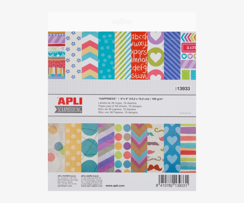 Papel Scrapbooking Colección "happines" - Apli, transparent png