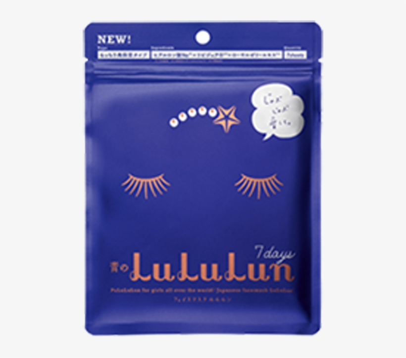 Lululun Face Mask Blue 7 Pcs - Japan Mask Must Buy, transparent png