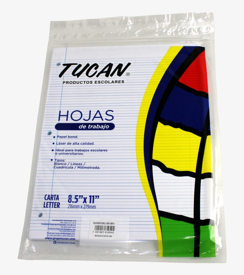 Hoja Bond Doble Línea Carta Bolsa Plástica 100 Hojas - Bag, transparent png