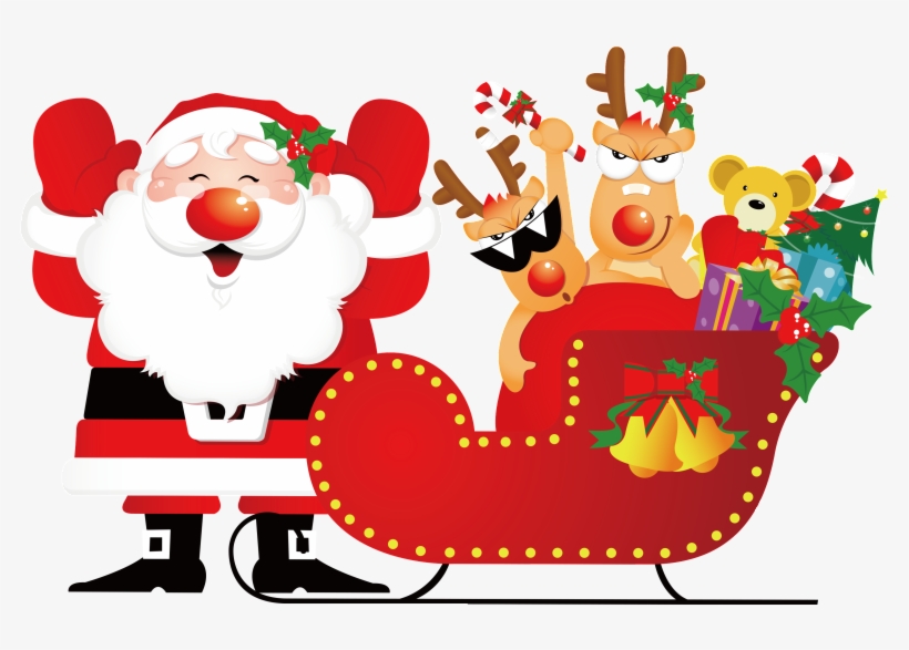 Hand Drawn Cartoon Festive Santa Claus Decoration Vector - Navidad Imagenes Que Se Mueven Animadas, transparent png