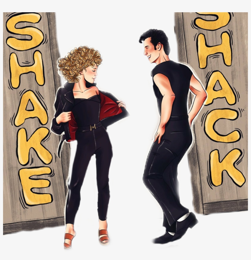 Grease Danny Sandy Olivianewtonjohn Johntravolta Shakes - Grease, transparent png