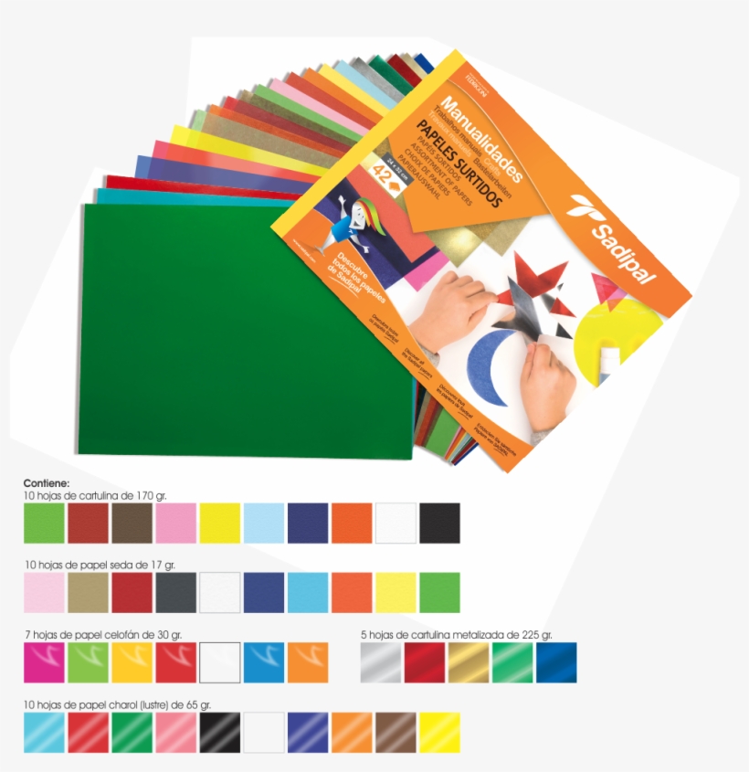 Block De Papeles Surtidos - Sadipal Bloc Manualidades 42 Papeles Surtidos 320 Gr, transparent png