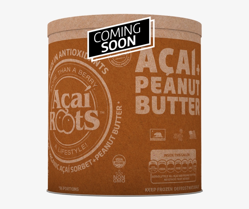 Açaí Peanut Butter Sorbet - Acai Roots Organic Acai Pure Powder, 16-ounce Pouch, transparent png