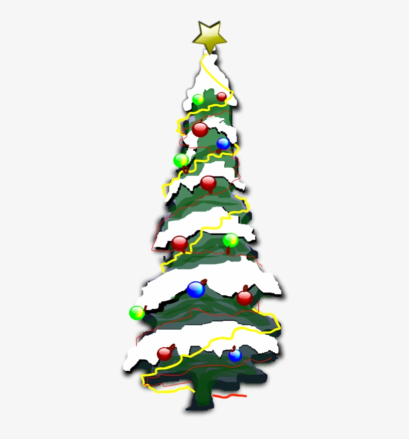 Christmas Tree Illustration - Christmas Tree With Snow Clipart, transparent png
