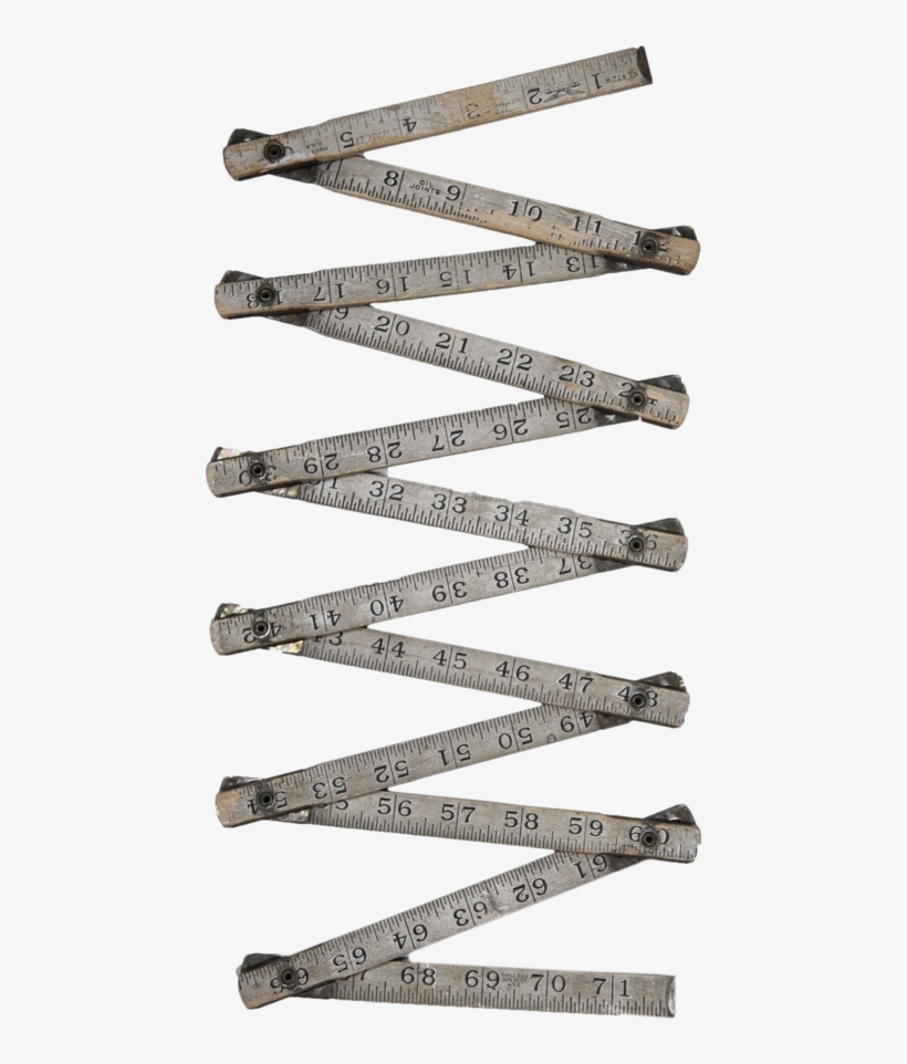 Vinage Folding Wooden Lufkin Ruler, transparent png