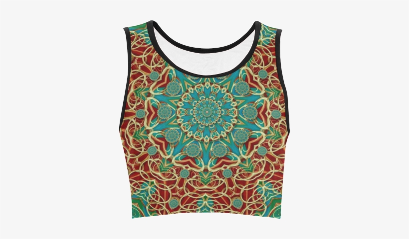 The Wooden Heart Mandala,giving Calm Women's Crop Top - Woman, transparent png