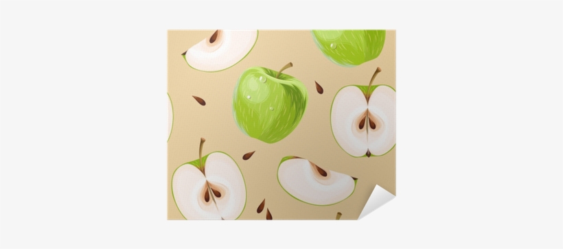 Green Apples And Apple Slices Seamless Poster • Pixers® - Cinnamon And Apples Background, transparent png