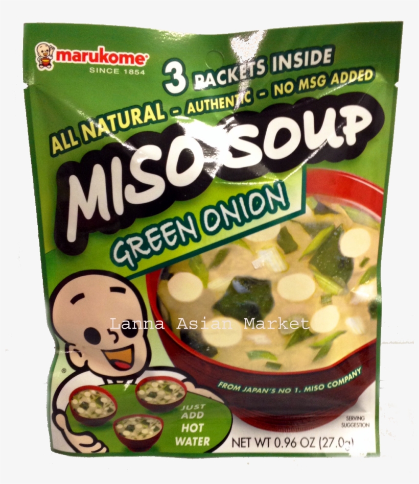 Marukome Miso Soup, Green Onion - 3 Packets, 0.96 Oz, transparent png