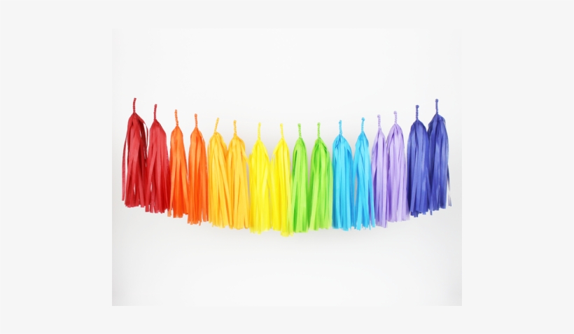 -guirnalda Flecos De Papel Seda - Tassel Garland Tissue Paper Rainbow, transparent png