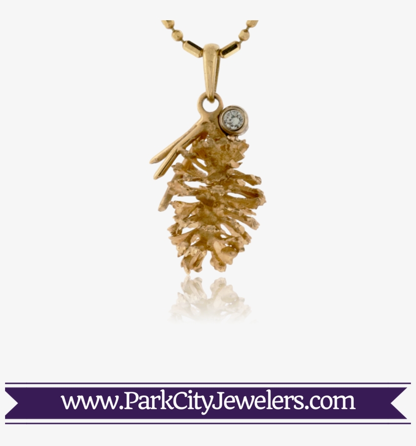 Pinecone Pendant / Necklace - Snowflake Necklace Gold, transparent png