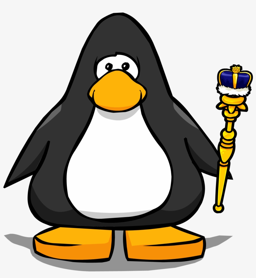 Royal Blue Scepter Player Card - Club Penguin Penguin, transparent png