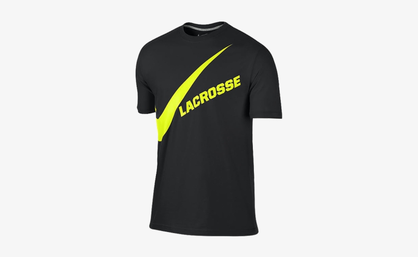 Nike Swoosh Tee In Black With Volt Swoosh Across The - Active Shirt, transparent png