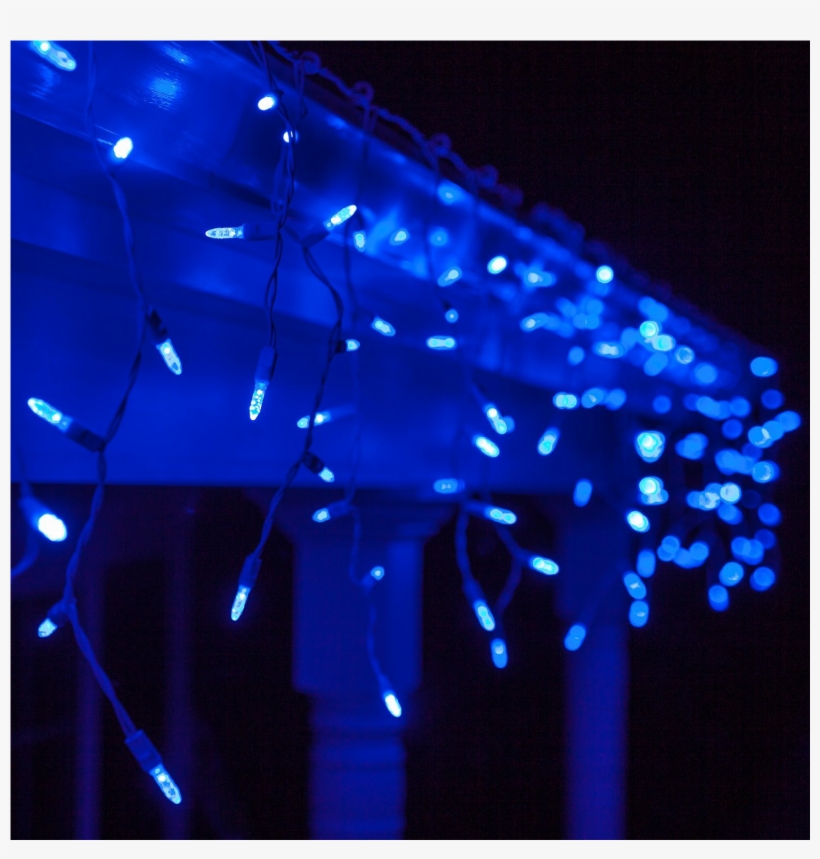 Blue Led Icicle Lights - Wintergreen Lighting 70 Light Icicle Led Light; Blue, transparent png