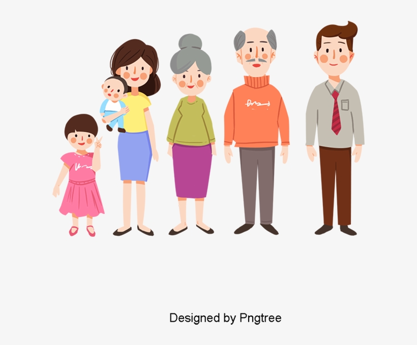 Cartoon Hand-painted Family Picture, Children, Happiness, - Portable Network Graphics, transparent png