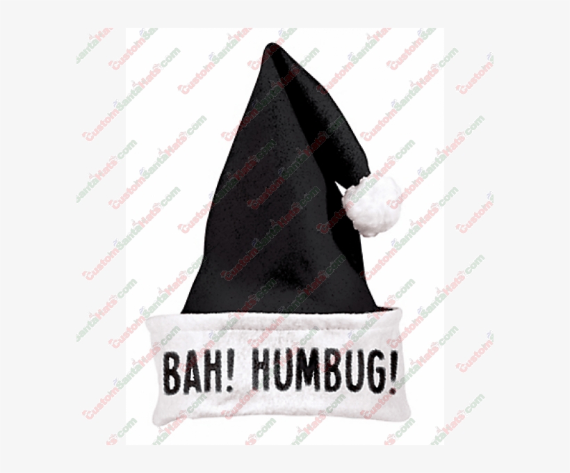 Bah Humbug Black Santa Hat, transparent png