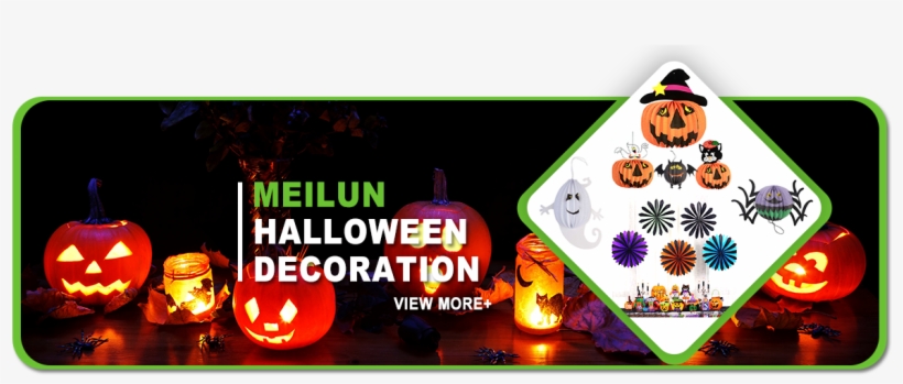 Meilun Art Crafts Cartoon Animal Hanging Paper Garland - Jack-o'-lantern, transparent png