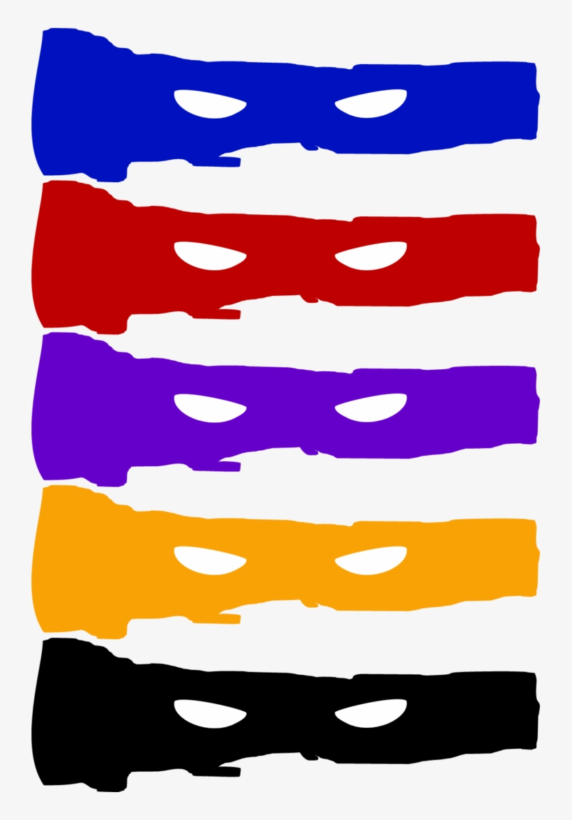 Artwork Of Teenage Mutant Ninja Turtle Masks All Together - Teenage Mutant Ninja Turtles Mask Png, transparent png