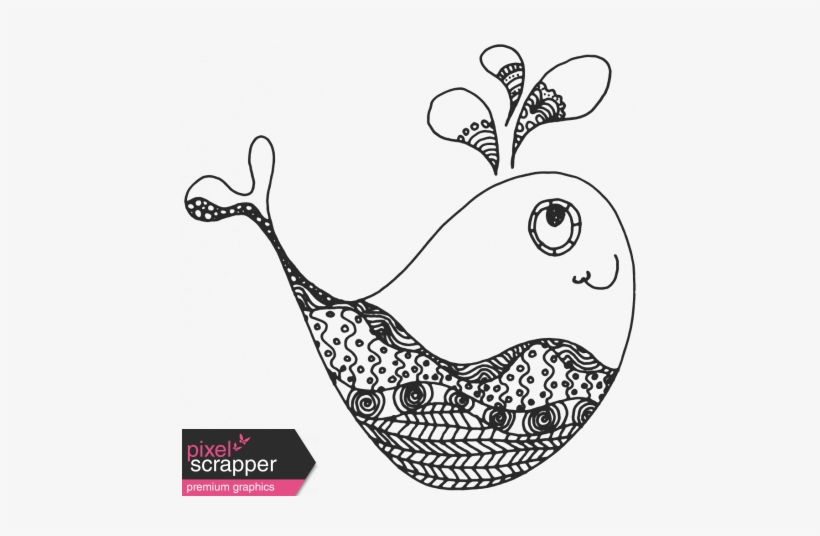 Summer Splash - Zentangle Doodles - Whale - Doodle, transparent png