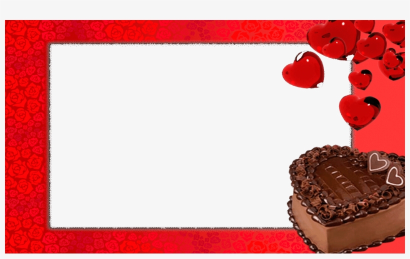 Marco Foto De Tarta De Chocolate Con Corazón - Marcos De Cumpleaños Amor Png, transparent png