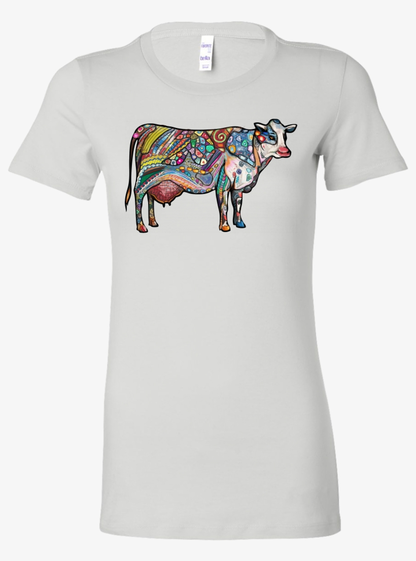 Cow Zentangle Art - Autism Awareness Puzzle Ladies Longer Length Shirt, transparent png