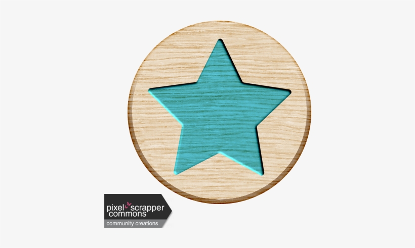 Wooden Star Button - Emblem, transparent png