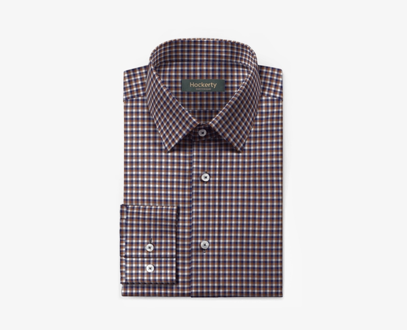 New Brown Checked 100% Cotton Shirt - Shirt, transparent png