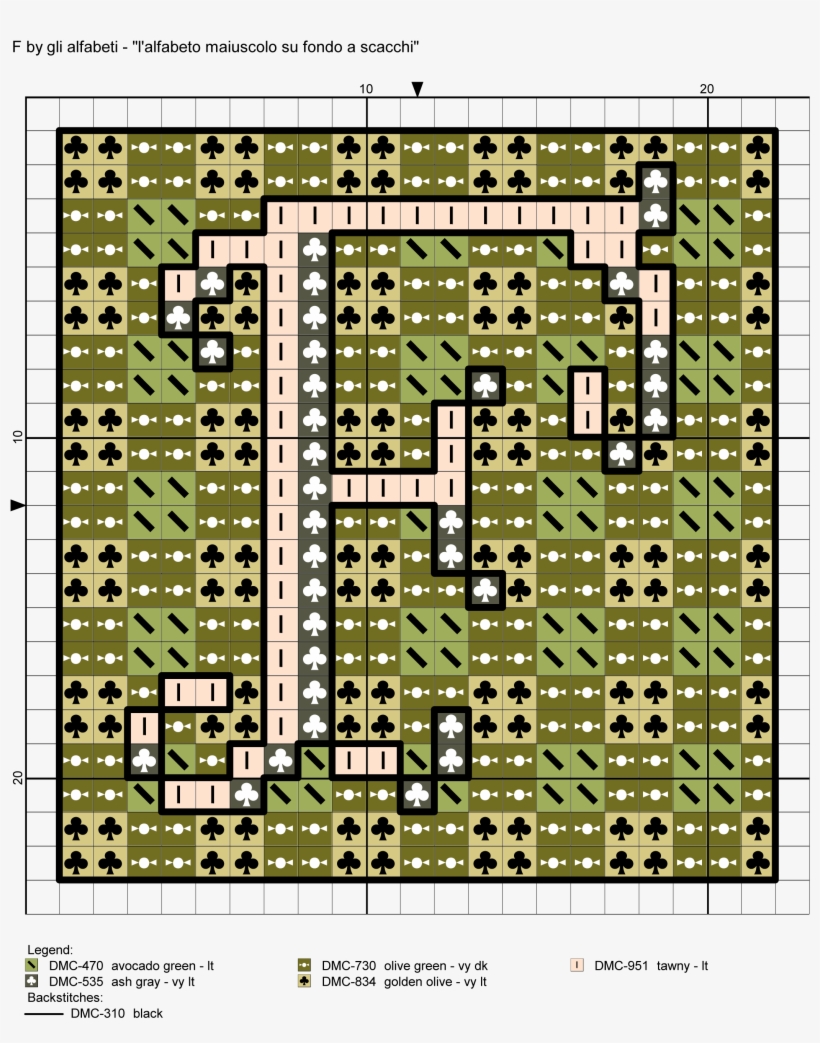 Uppercase Alphabet On Checkered Background Cross Stitch - Cross-stitch, transparent png