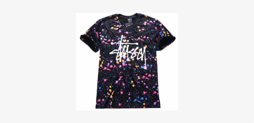 Stussy Color Ink Spots T-shirt - Stüssy, Inc., transparent png