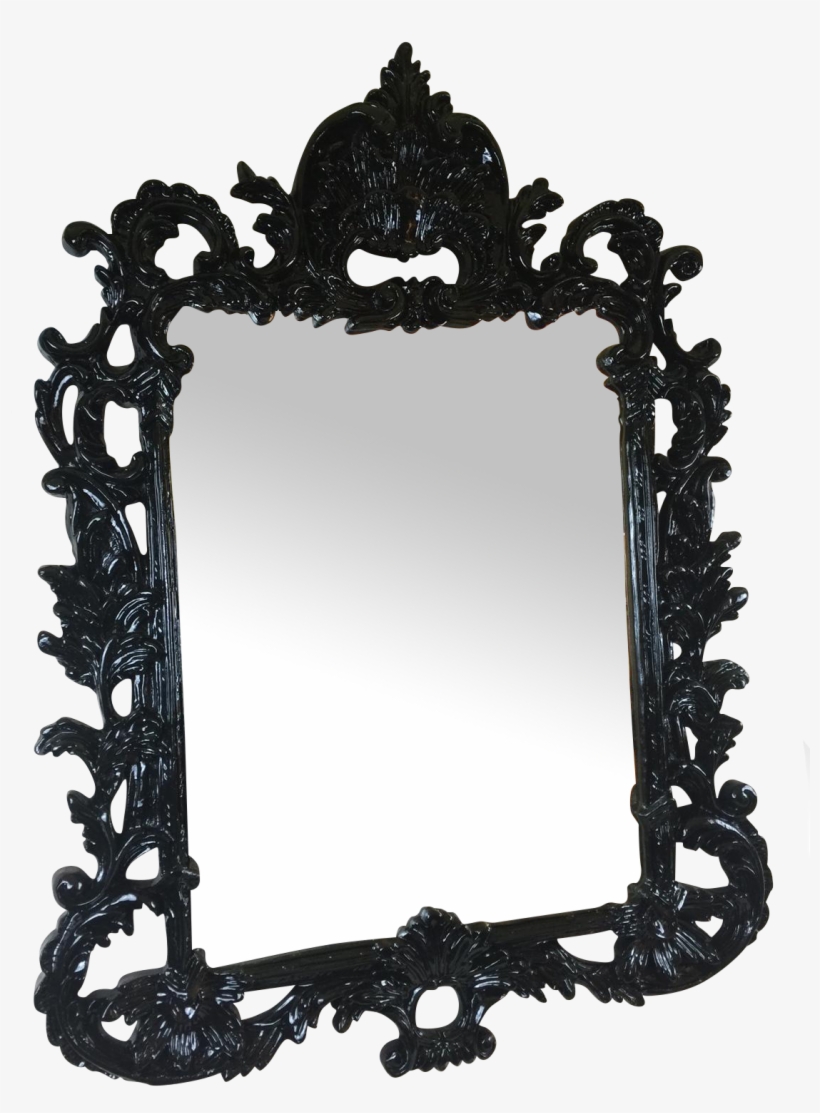 Black Lacquered Ornate Mirror On Chairish - Picture Frame, transparent png