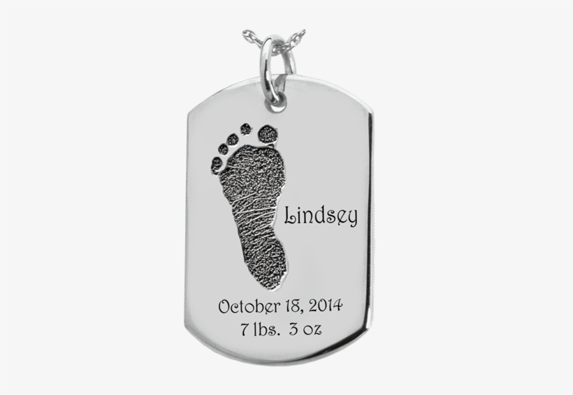 Wholesale Baby Foot-print On Silver Dog Tag Keepsake - Baby Handprint On Dog Tag Keepsake, transparent png