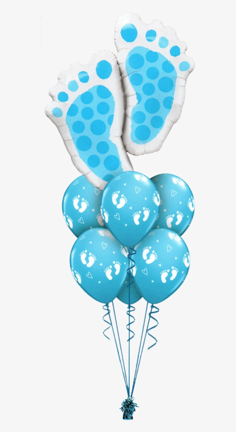 Blue Baby Footprint Luxury - Baby Feet Balloons Qualatex, transparent png